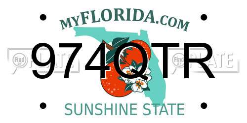 974QTR Florida License Plate