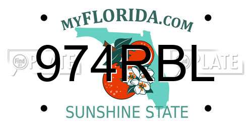 974RBL Florida License Plate