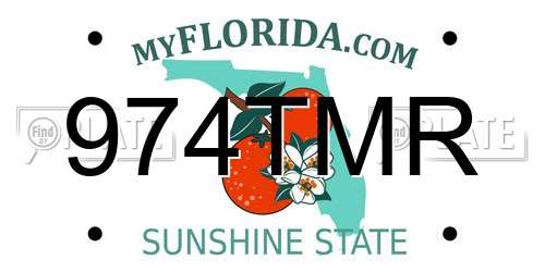 974TMR Florida License Plate