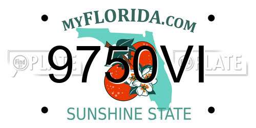 9750VI Florida License Plate
