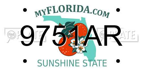 9751AR Florida License Plate