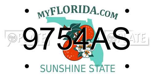 9754AS Florida License Plate