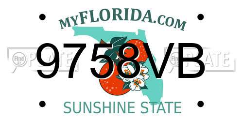 9758VB Florida License Plate