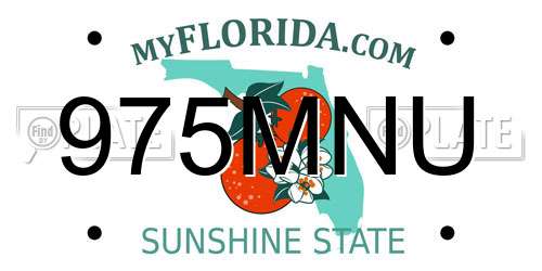 975MNU Florida License Plate
