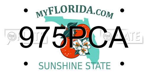 975PCA Florida License Plate