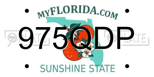 975QDP Florida License Plate