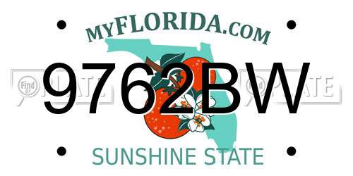 9762BW Florida License Plate