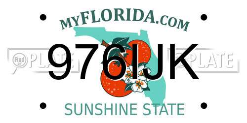 976IJK Florida License Plate