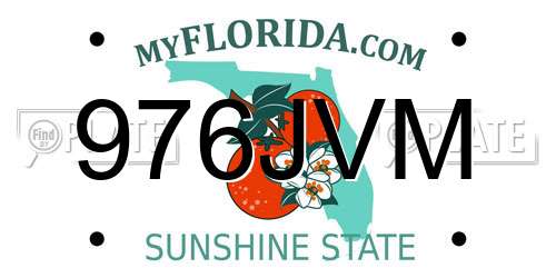 976JVM Florida License Plate