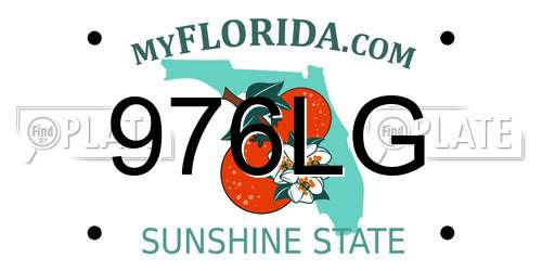 976LG Florida License Plate