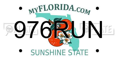 976RUN Florida License Plate
