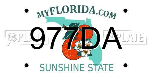 977DA Florida License Plate