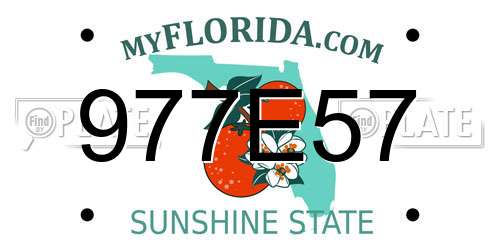977E57 Florida License Plate