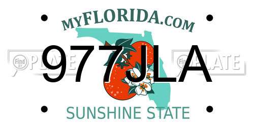 977JLA Florida License Plate