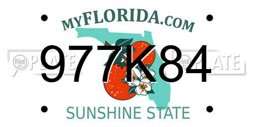 977K84 Florida License Plate