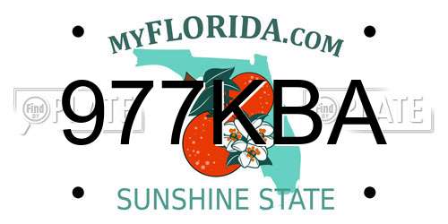 977KBA Florida License Plate