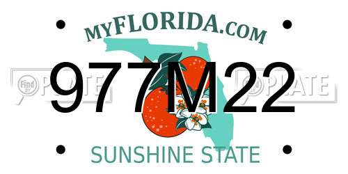 977M22 Florida License Plate
