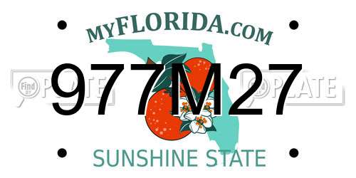 977M27 Florida License Plate