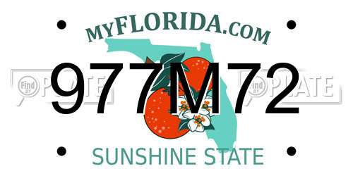 977M72 Florida License Plate