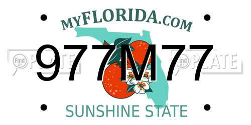977M77 Florida License Plate