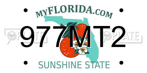 977MT2 Florida License Plate