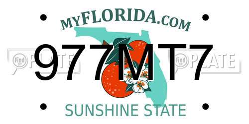 977MT7 Florida License Plate