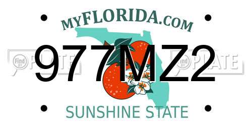 977MZ2 Florida License Plate