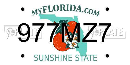 977MZ7 Florida License Plate