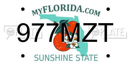 977MZT Florida License Plate