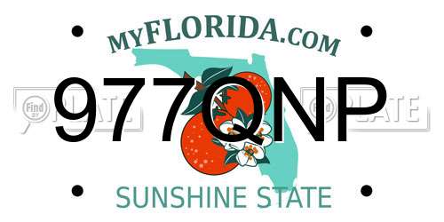 977QNP Florida License Plate