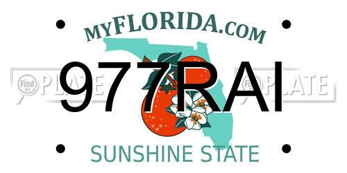 977RAI Florida License Plate