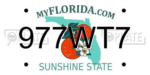 977WT7 Florida License Plate