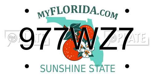 977WZ7 Florida License Plate