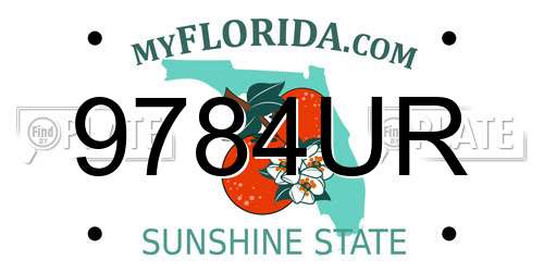 9784UR Florida License Plate
