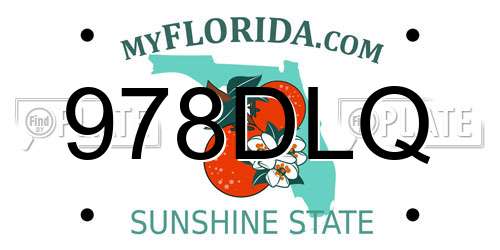 978DLQ Florida License Plate