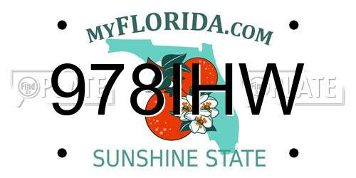 978IHW Florida License Plate
