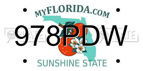 978PDW Florida License Plate