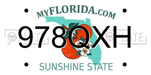 978QXH Florida License Plate