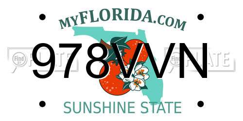 978VVN Florida License Plate
