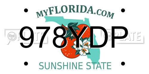 978YDP Florida License Plate