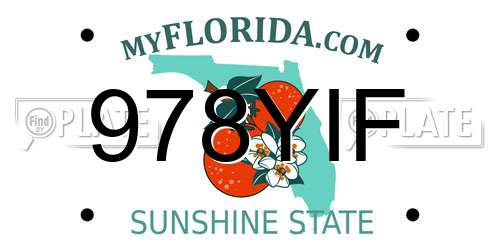 978YIF Florida License Plate