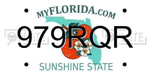 979RQR Florida License Plate