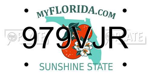 979VJR Florida License Plate