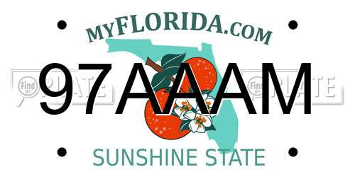 97AAAM Florida License Plate