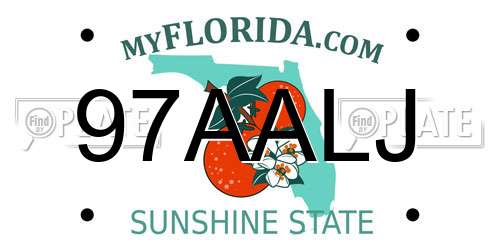 97AALJ Florida License Plate