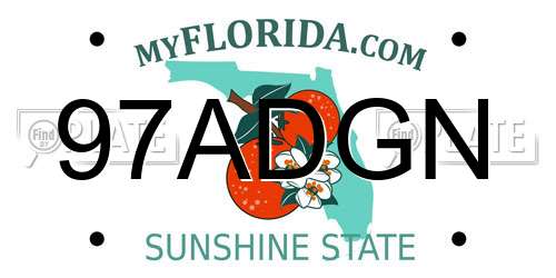 97ADGN Florida License Plate