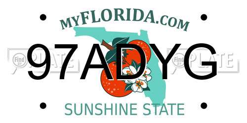 97ADYG Florida License Plate