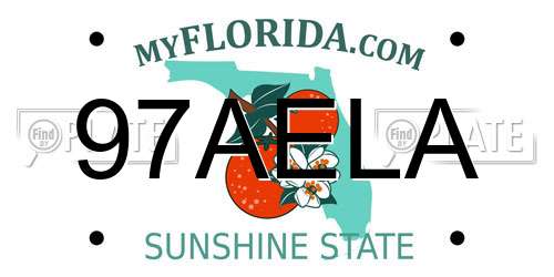 97AELA Florida License Plate