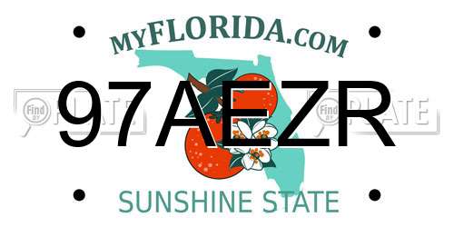 97AEZR Florida License Plate