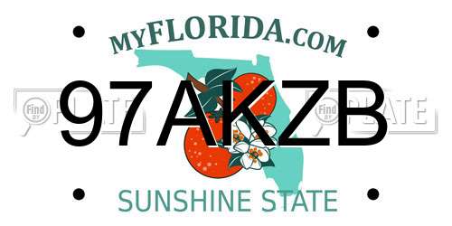 97AKZB Florida License Plate